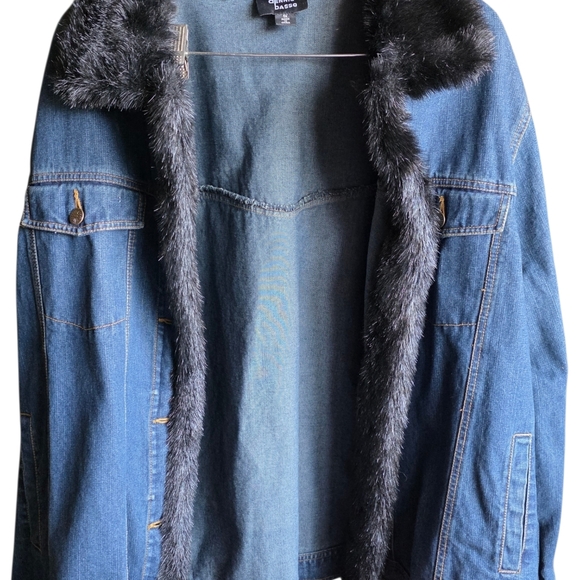 2 Pc Denim Jacket & Removable Faux Fur Liner Vest XL. - Picture 10 of 16